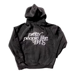 "Pretty People Like BTS" Slogan Hoodie (Charcoal)