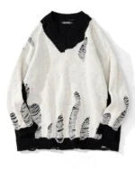 Bangchan Distressed V-Neck Sweater