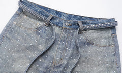 J-Hope Crystal-Studded Baggy Jeans