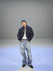 J-Hope Crystal-Studded Baggy Jeans