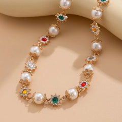 J-Hope Gold Flower Pearl Necklace