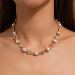 J-Hope Gold Flower Pearl Necklace