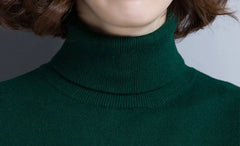 Jimin Olive Classic Turtleneck Sweater