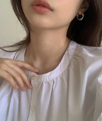 Jimin Silver Circle Knot Earrings