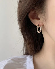 Jimin Silver Circle Knot Earrings