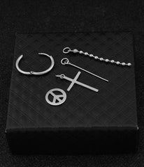 Jimin Silver Cross & Pendulum Earrings