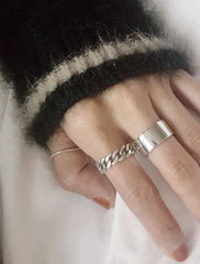 Jungkook Silver Adjustable Chain Ring