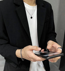 Jungkook Noir Circle Pendant Necklace