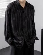 Jungkook Noir Striped Button-Down Shirt