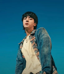 Jin Red Blue Plaid Oversized Shirt