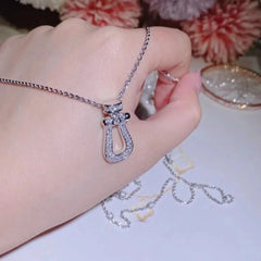 Jin Silver U-Pendant Crystal Necklace
