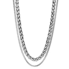 Jungkook Silver Double-Layer Chain Necklace