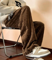 Suga Mocha Checkered Corduroy Pants