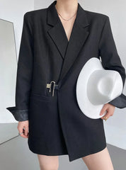 Taehyung Asymmetric Padlock Suit Jacket