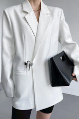 Taehyung Asymmetric Padlock Suit Jacket