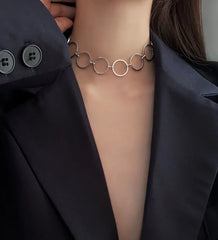 Taehyung Silver Round-Link Necklace
