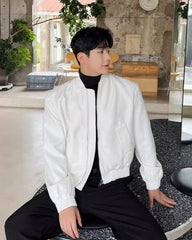 Jungkook Ivory Chic Bomber Jacket