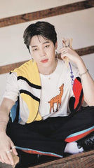 Jimin Ivory Giraffe Print Shirt