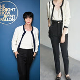 Jin Ivory Noir Contrast Cardigan
