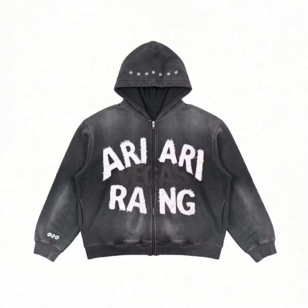 Official BTS World Tour "Arirang" Las Vegas Zip Up Hoodie (Charcoal)