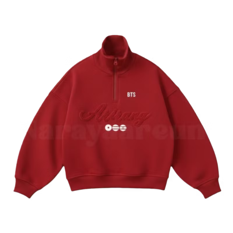 BTS World Tour 2026 "Arirang" Fanmade Red Quarter-Zip