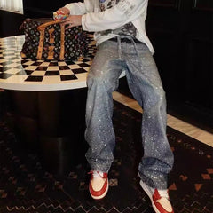 J-Hope Crystal-Studded Baggy Jeans