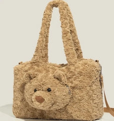 Taehyung Mocha Bear Plush Shoulder Bag