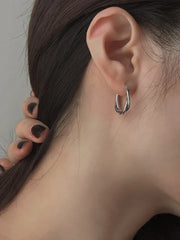 Jimin Silver Circle Knot Earrings