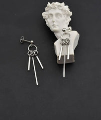 Jimin Silver Triple-Strip Earrings