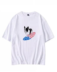 Jungkook Surfing Dog Print Tee