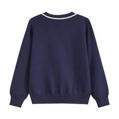 Jin Navy Lined V-Neck Cardigan
