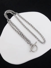 Jungkook Silver Toggle Chain Necklace