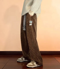 Suga Mocha Checkered Corduroy Pants
