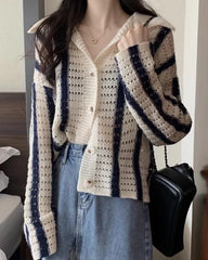 Hyunjin Striped Knot Cardigan
