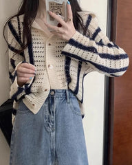 Hyunjin Striped Knot Cardigan