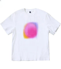 Jungkook White Gradient Circle Print Tee