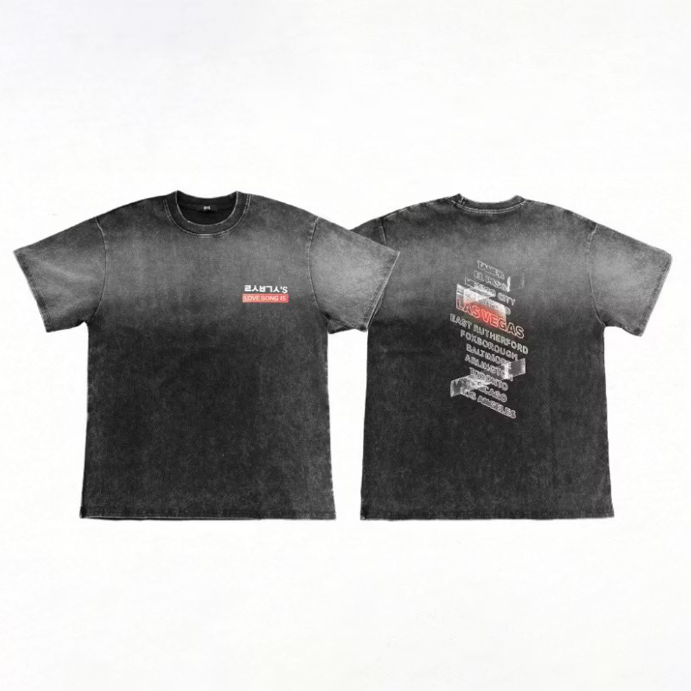 Official BTS World Tour "Arirang" Las Vegas S.Y.L.R.V.E Grey Wash T-Shirt
