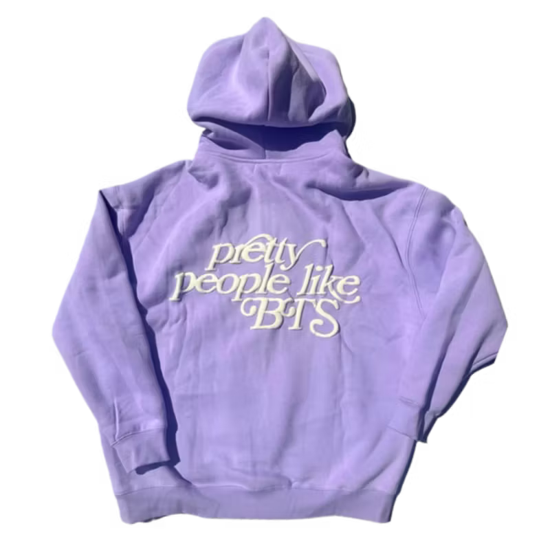 Pretty People Like BTS Zip Up Purple Hoodie
